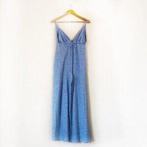 Lulu's Slate Blue Sleeveless Wide-Leg Jumpsuit XS